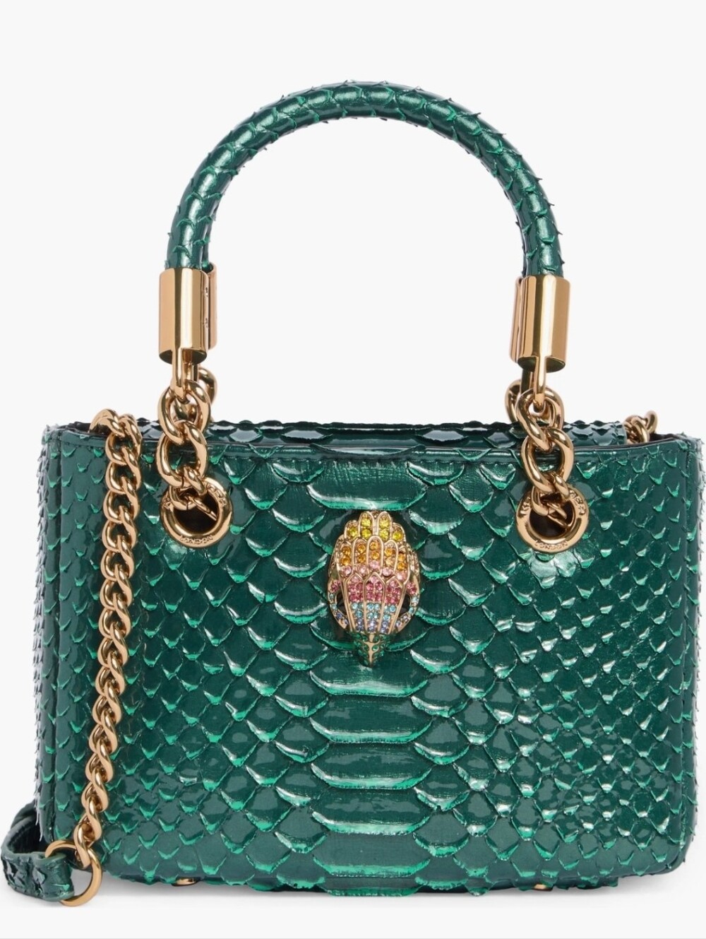 Kurt Geiger Green Snake-Embossed Crossbody Bag w/ Wallet NWT! (Retail $535) - Picture 15 of 16